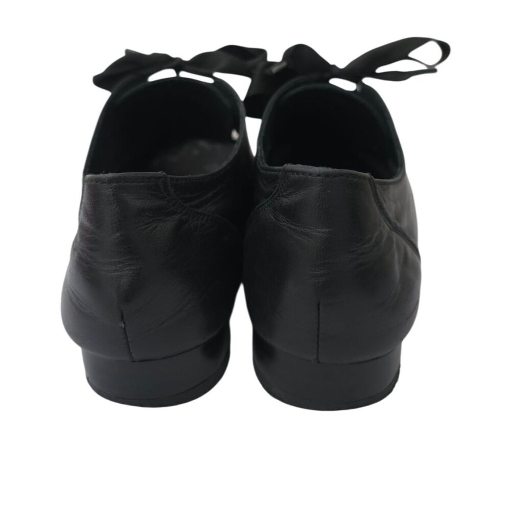 Andre Assous Black Leather Lace-Up Derby Shoes Flats Women's Sz 37/6-6.5 - Picture 3 of 8